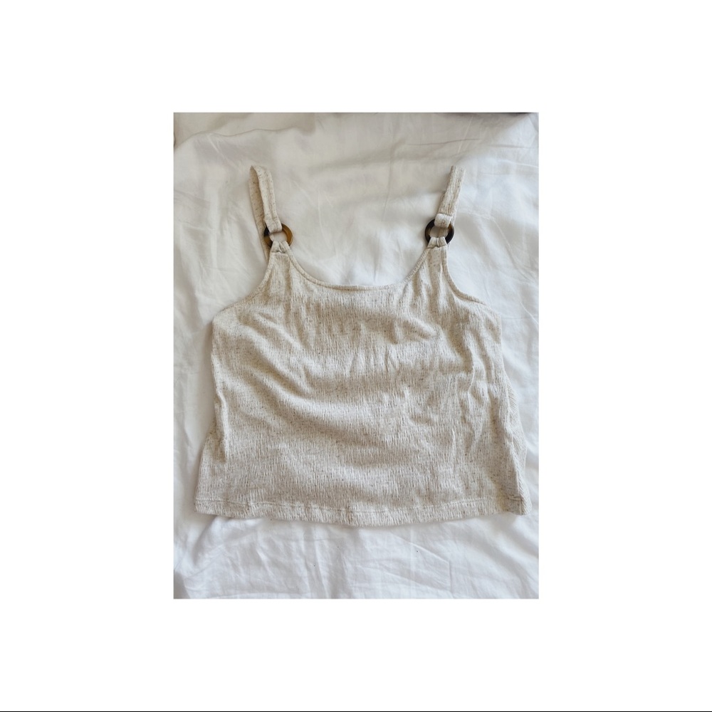 Summer crop top w/ tortoise shell accents